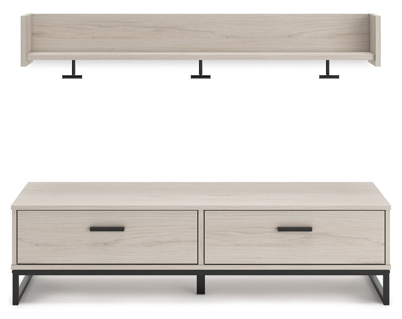 Socalle Natural Bench With Coat Rack