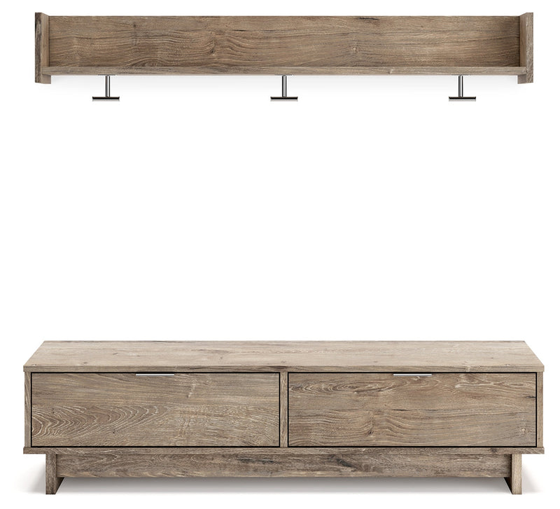 Oliah Natural Bench With Coat Rack