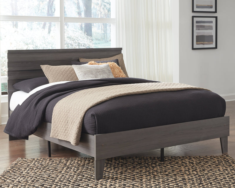 Brymont Dark Gray Full Panel Platform Bed