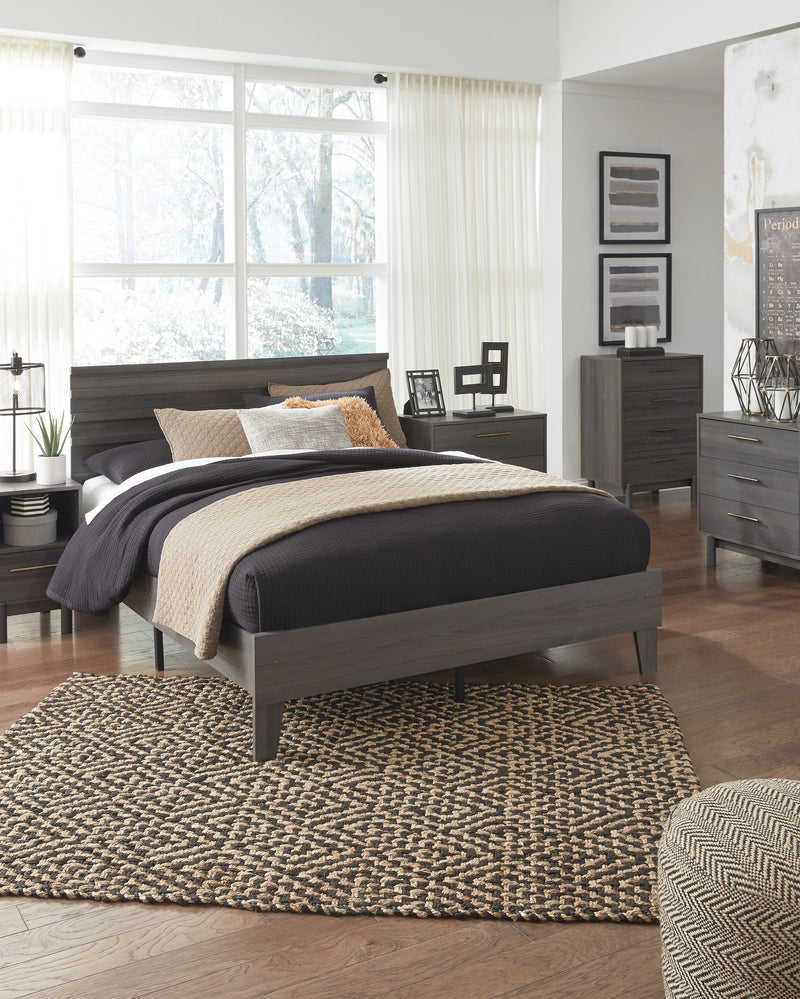 Brymont Dark Gray Full Panel Platform Bed