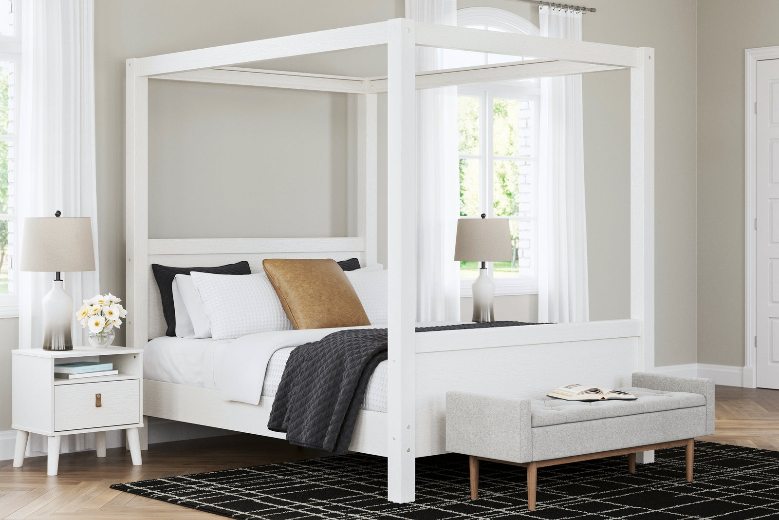 Aprilyn White Queen Canopy Bed