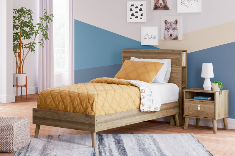 Aprilyn Honey Twin Bookcase Bed