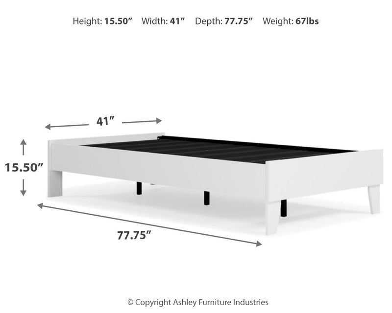 Piperton White Twin Platform Bed