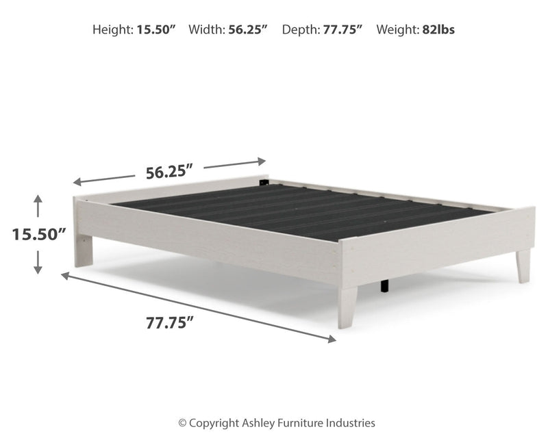 Vaibryn White Full Platform Bed