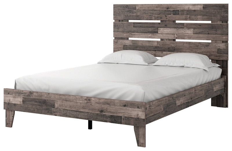 Neilsville Multi Gray Queen Panel Platform Bed