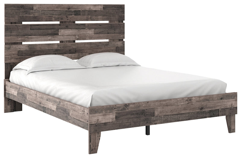 Neilsville Multi Gray Queen Panel Platform Bed