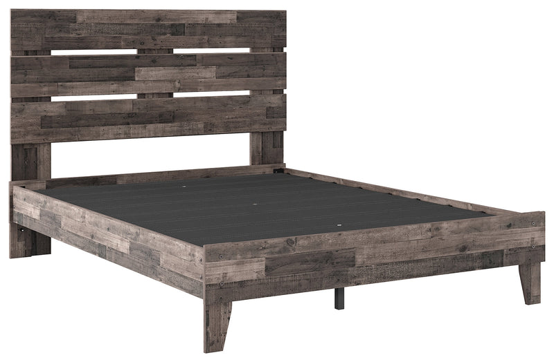 Neilsville Multi Gray Queen Panel Platform Bed