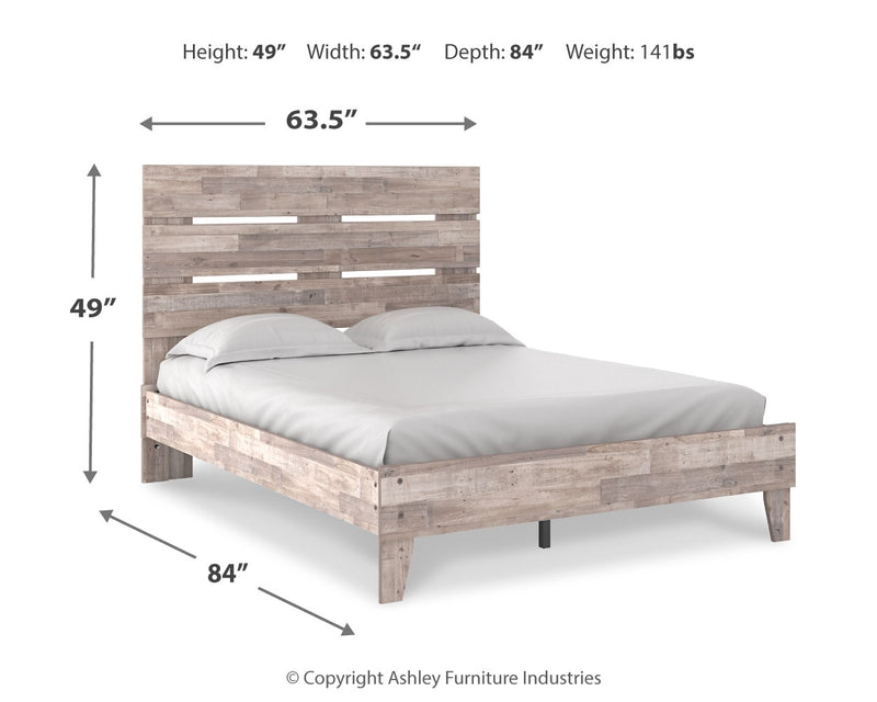 Neilsville Whitewash Queen Panel Platform Bed