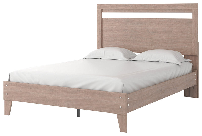 Flannia Gray Queen Panel Platform Bed