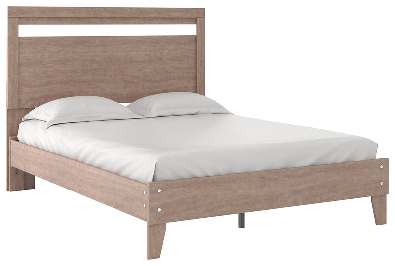 Flannia Gray Queen Panel Platform Bed