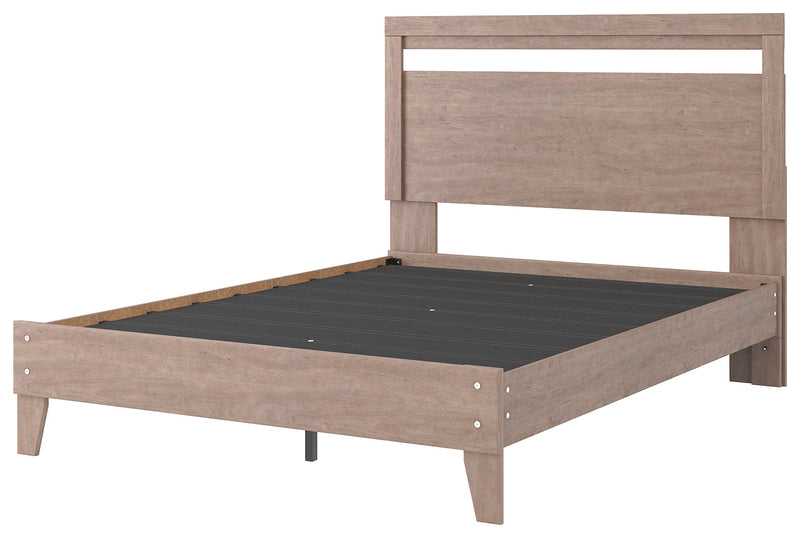 Flannia Gray Queen Panel Platform Bed