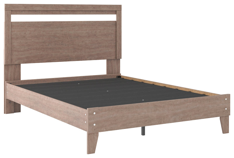 Flannia Gray Queen Panel Platform Bed