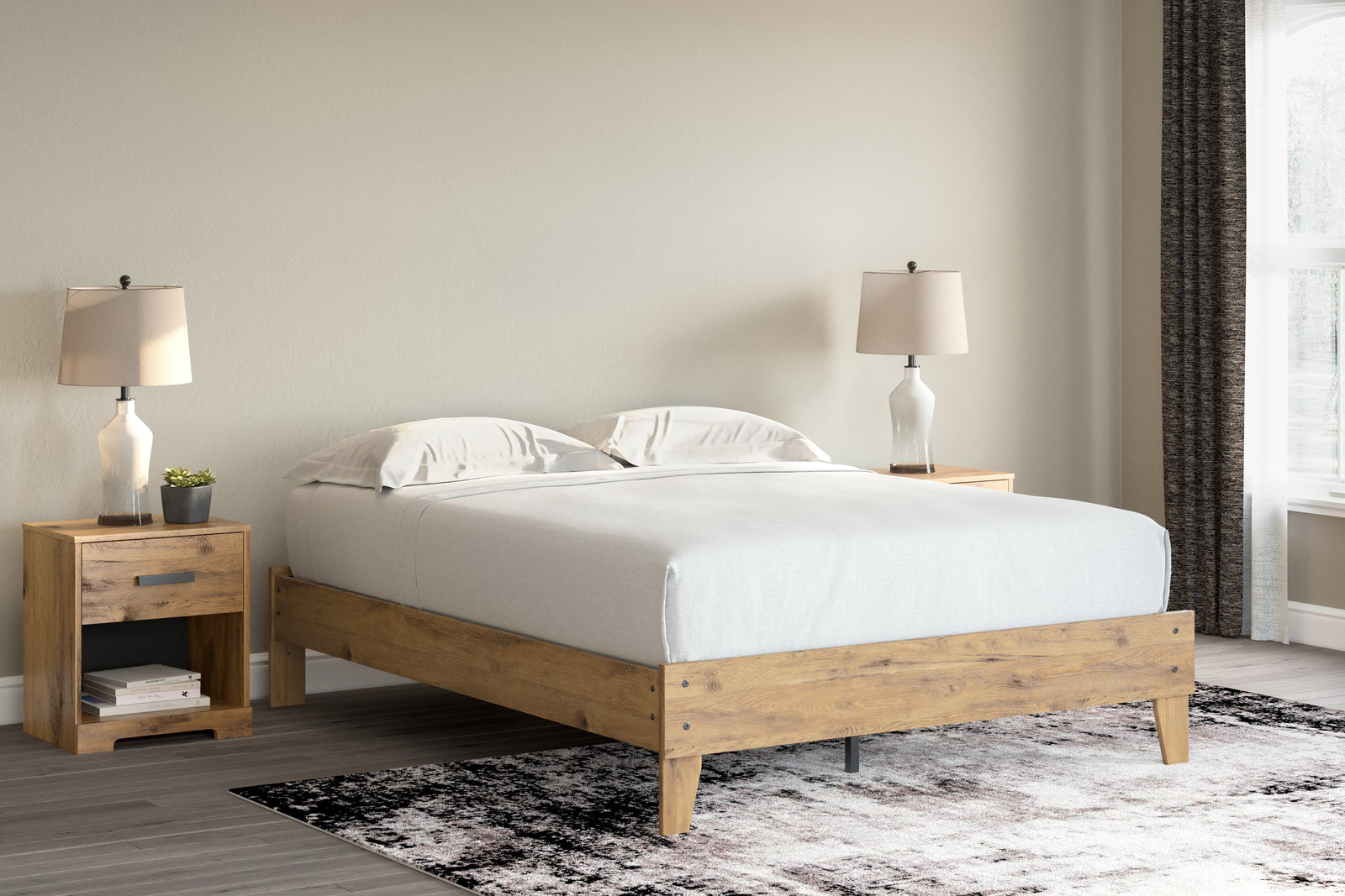 Larstin Brown Queen Platform Bed