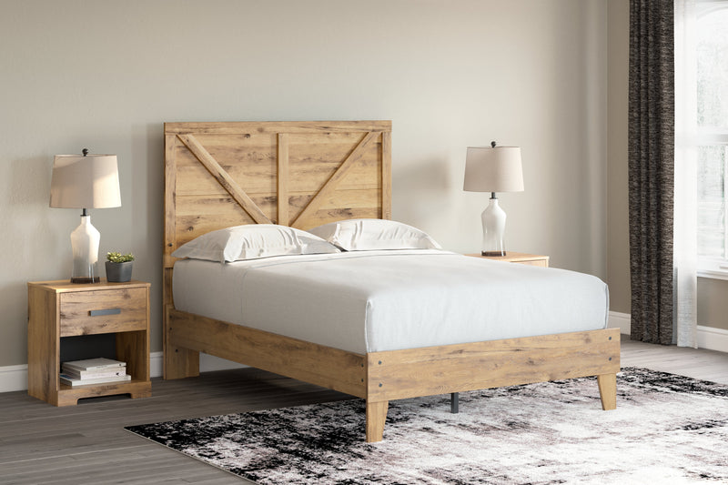 Larstin Brown Full Crossbuck Panel Platform Bed