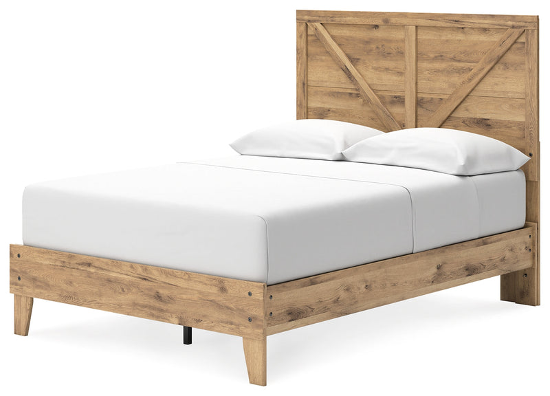 Larstin Brown Full Crossbuck Panel Platform Bed