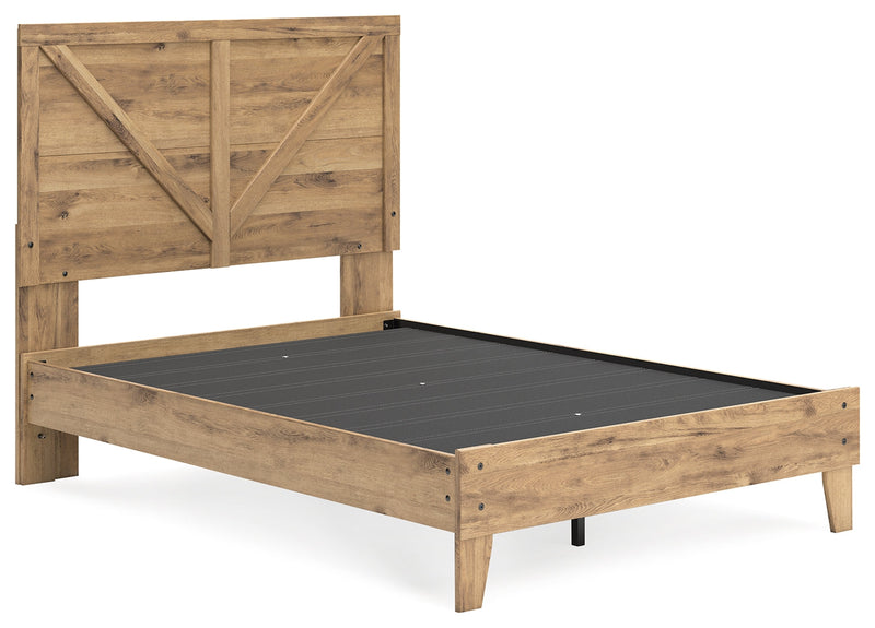 Larstin Brown Full Crossbuck Panel Platform Bed