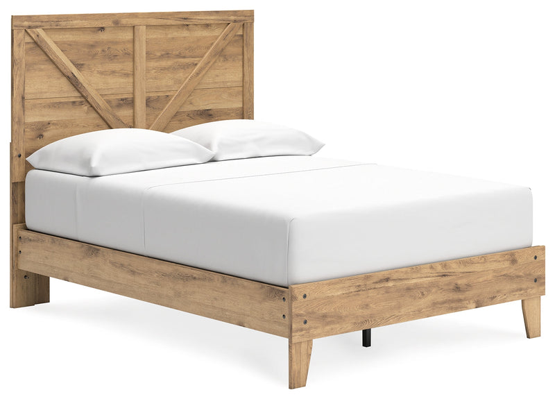 Larstin Brown Full Crossbuck Panel Platform Bed