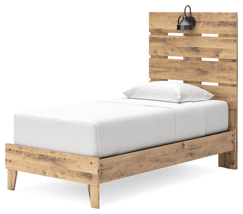 Larstin Brown Twin Panel Platform Bed