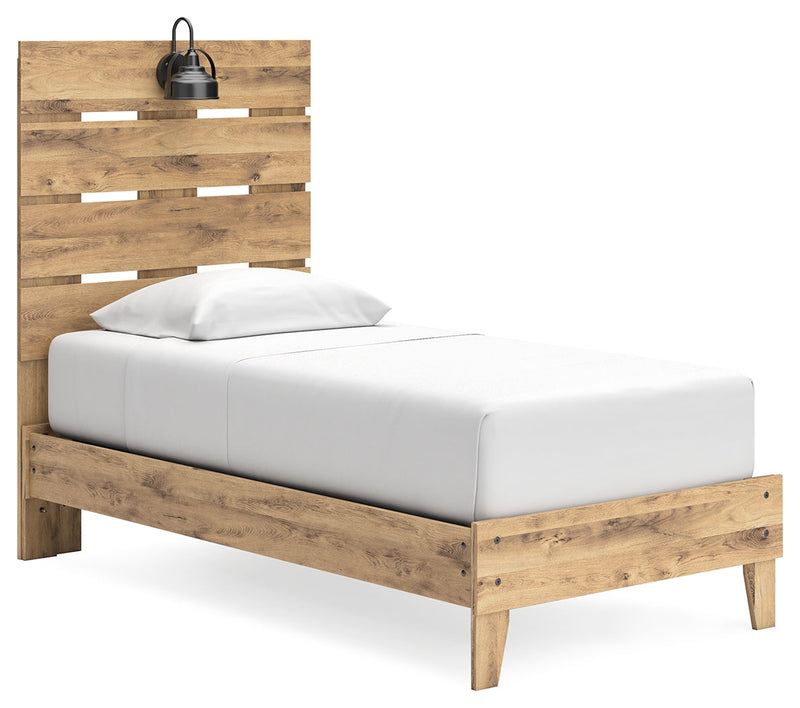 Larstin Brown Twin Panel Platform Bed