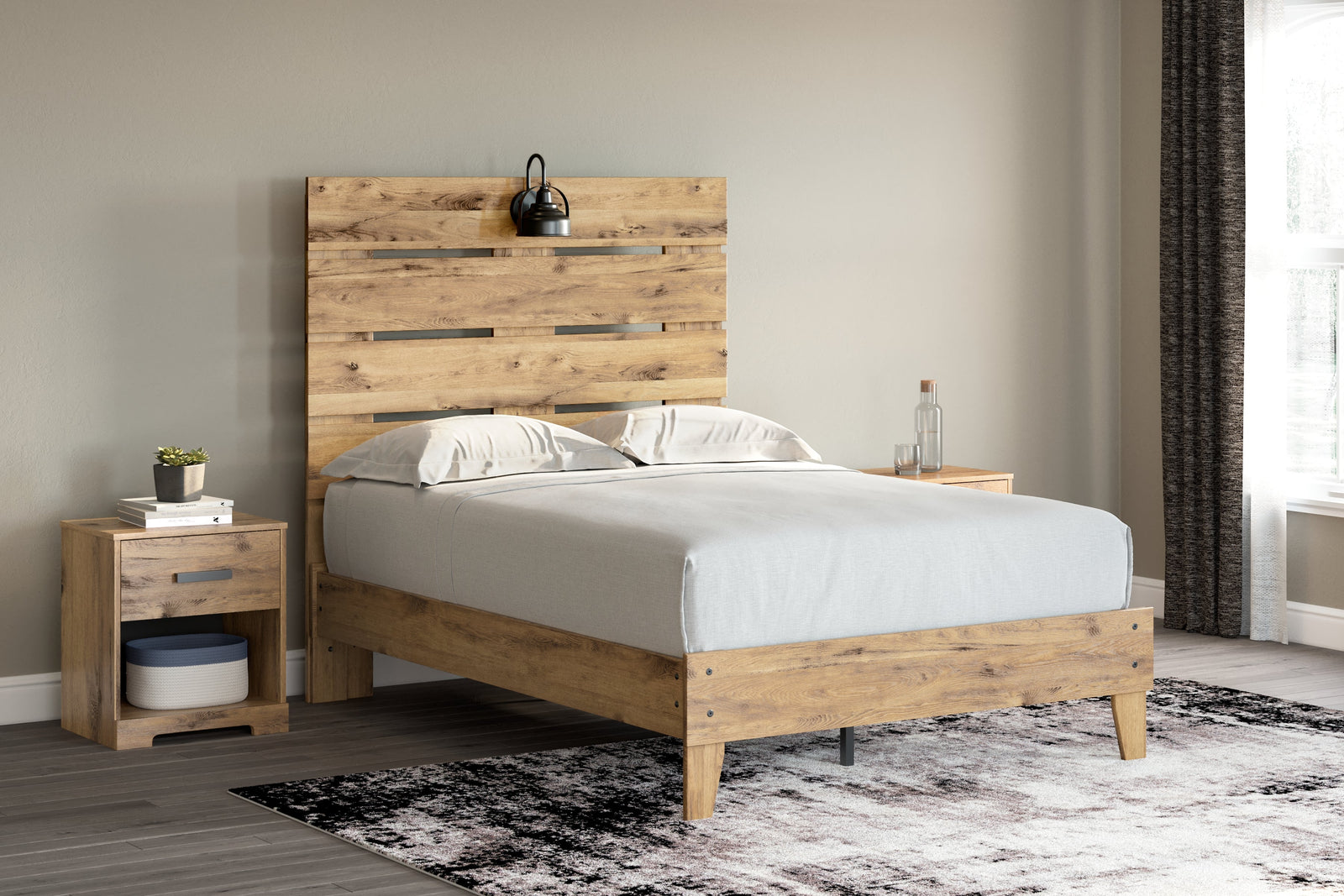 Larstin Brown Full Panel Platform Bed