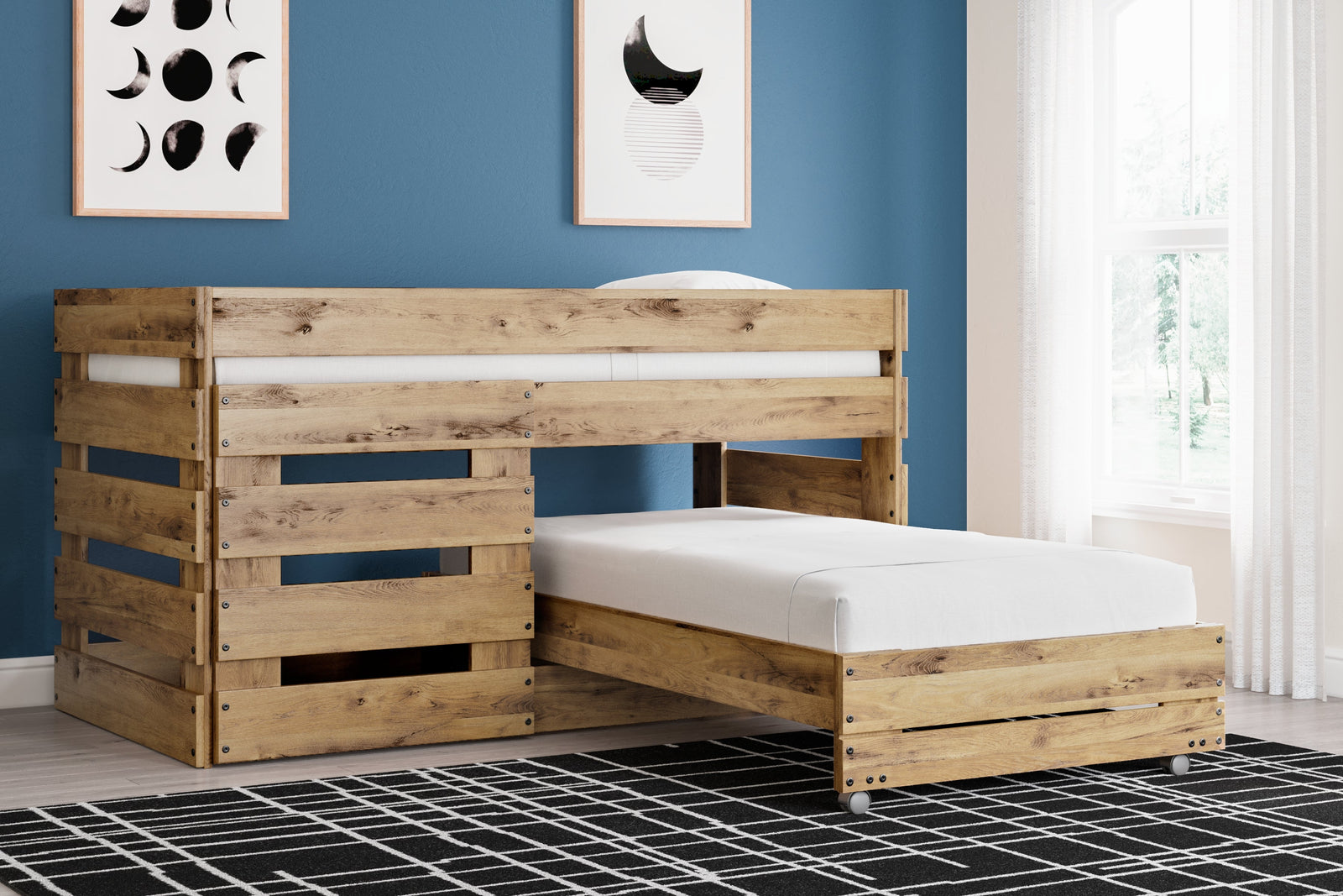 Larstin Brown Twin Over Loft Bed