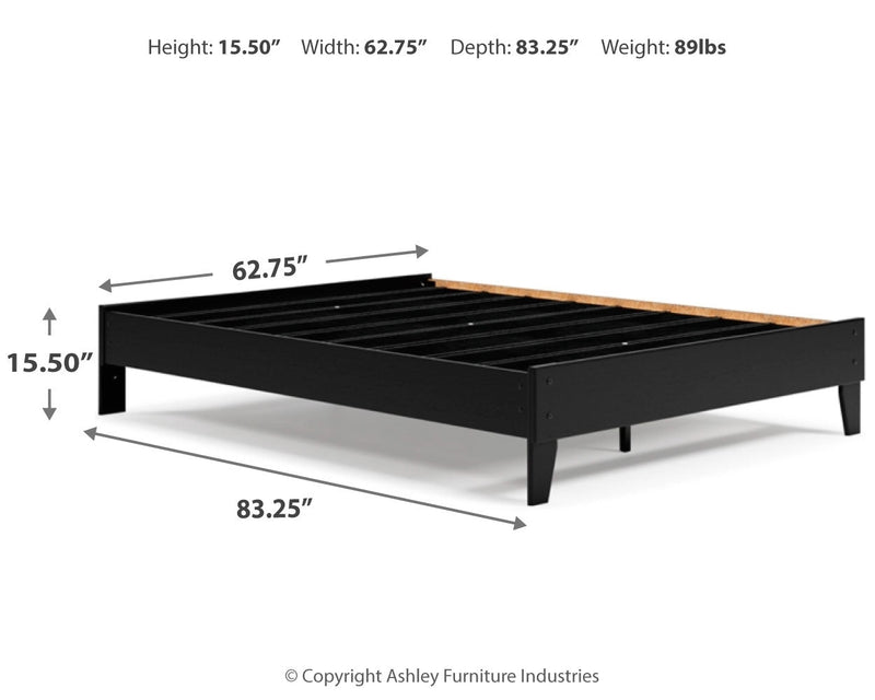 Finch Black Queen Platform Bed