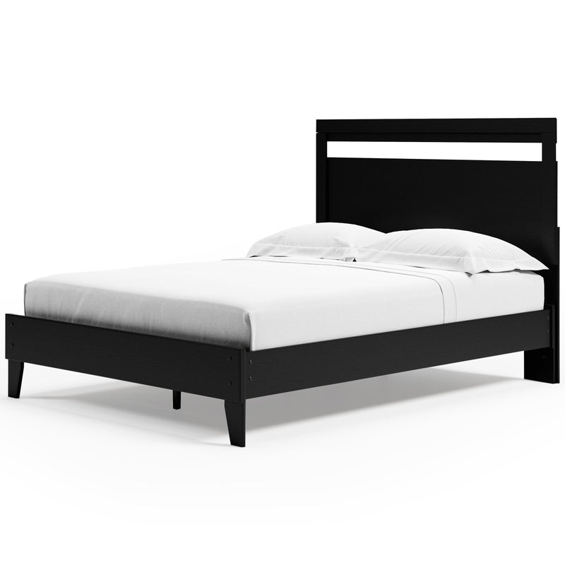 Finch Black Brown Queen Panel Platform Bed