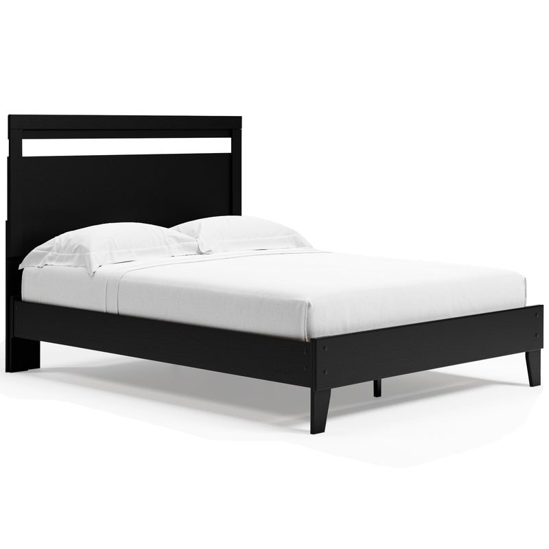 Finch Black Brown Queen Panel Platform Bed