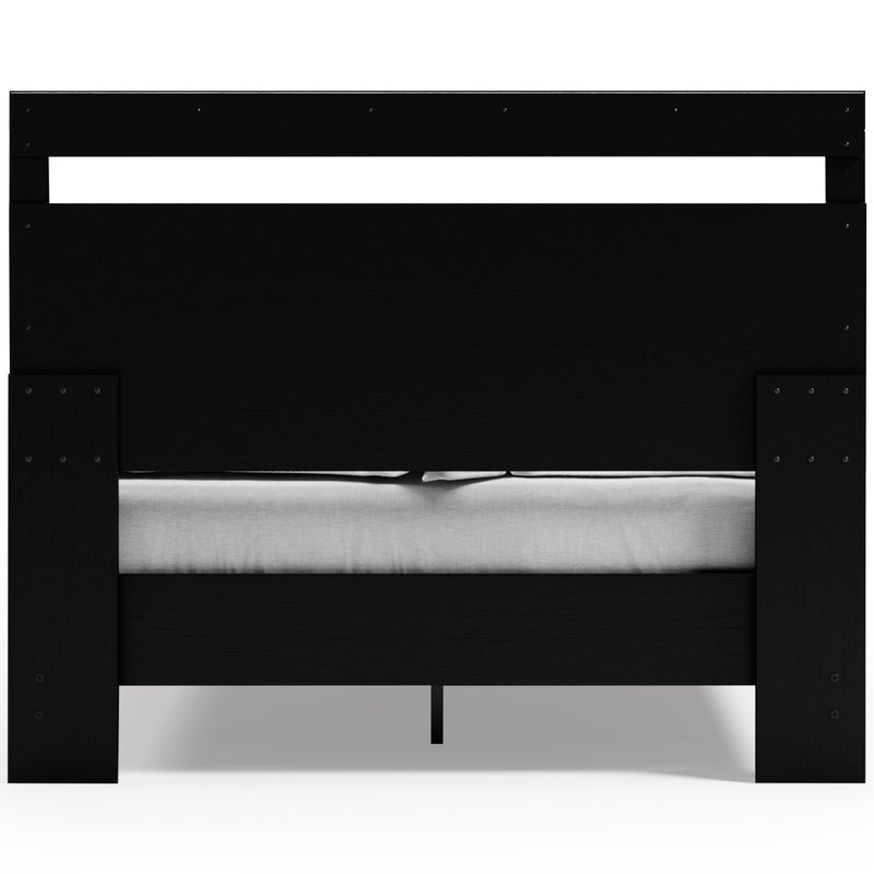 Finch Black Brown Queen Panel Platform Bed