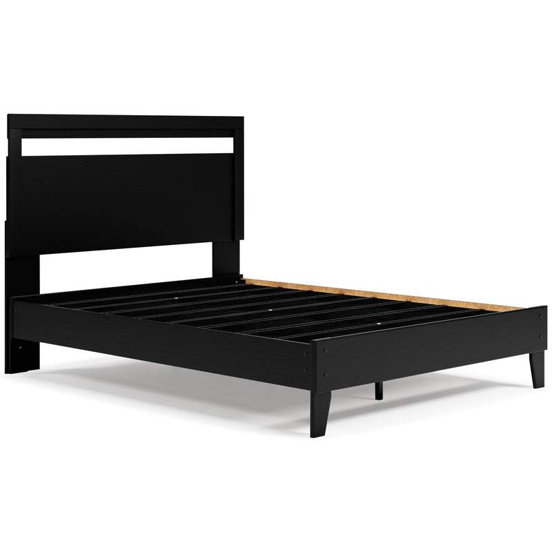 Finch Black Brown Queen Panel Platform Bed