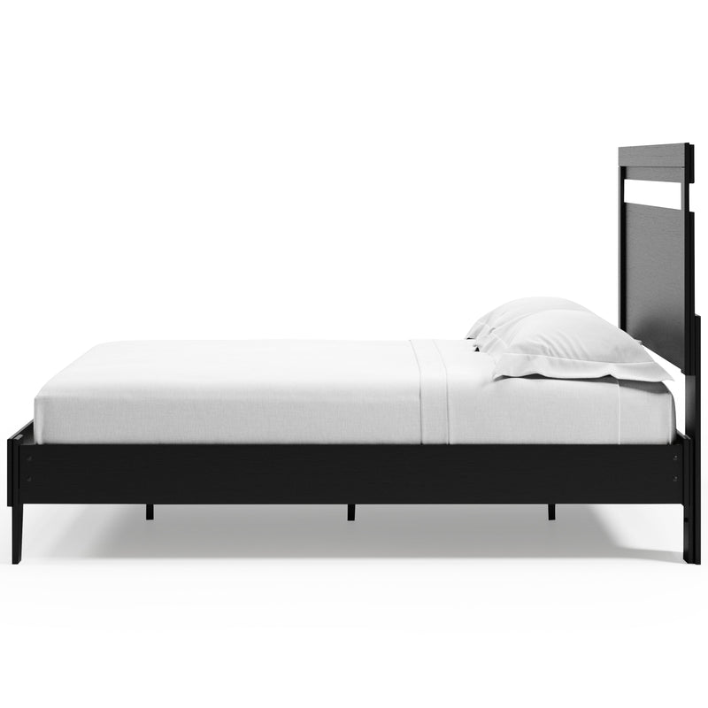 Finch Black Brown Queen Panel Platform Bed