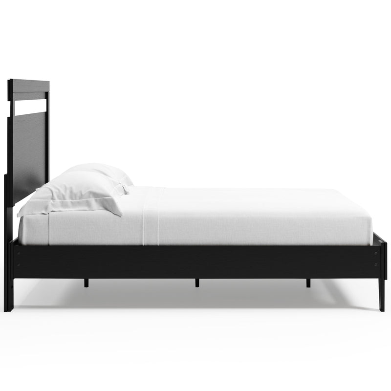 Finch Black Brown Queen Panel Platform Bed