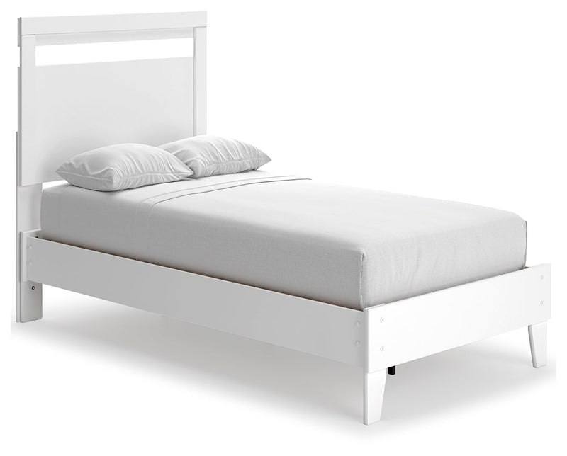 Flannia White Twin Panel Bed