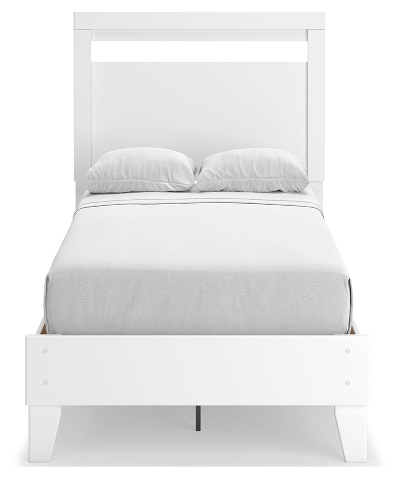 Flannia White Twin Panel Bed