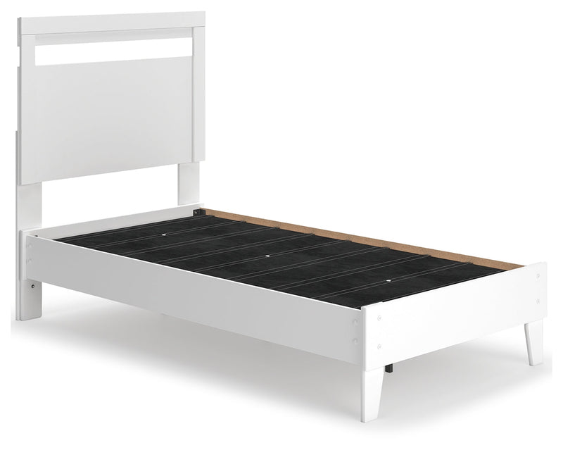 Flannia White Twin Panel Bed