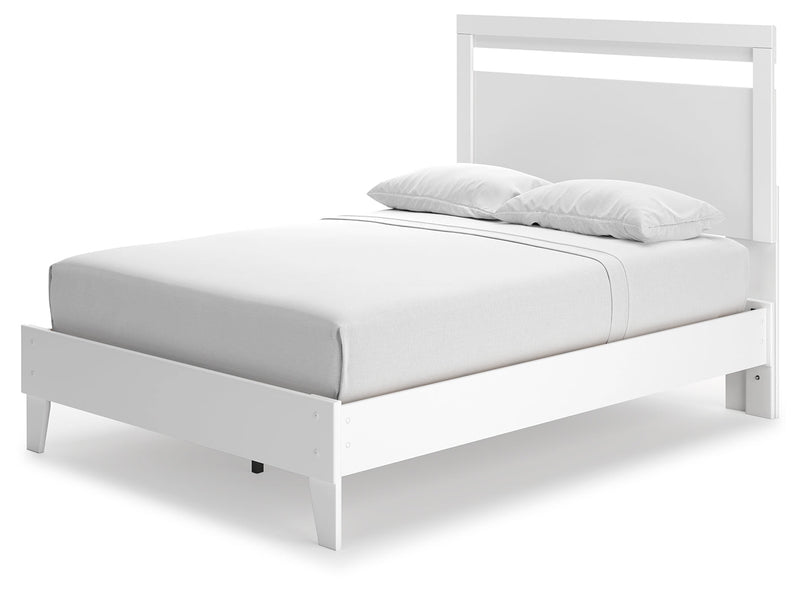 Flannia White Full Panel Platform Bed