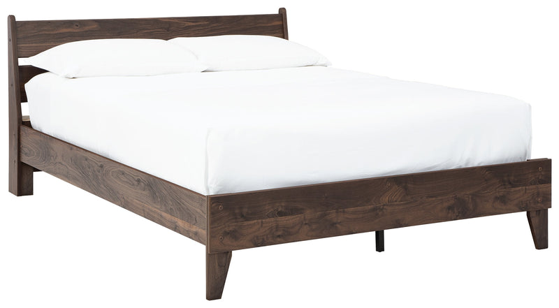 Calverson Mocha Queen Panel Platform Bed