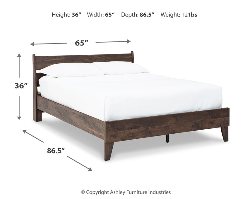 Calverson Mocha Queen Panel Platform Bed