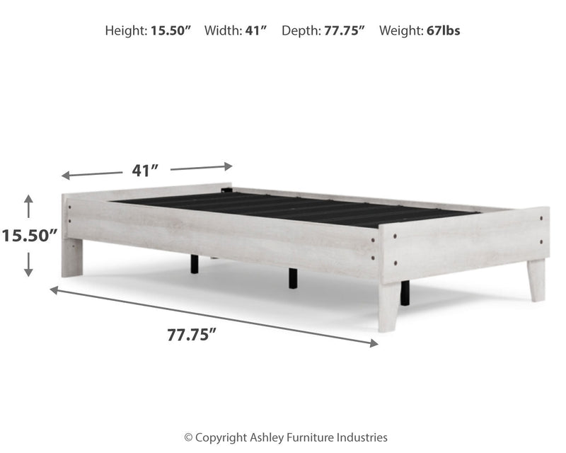 Shawburn Whitewash Twin Platform Bed