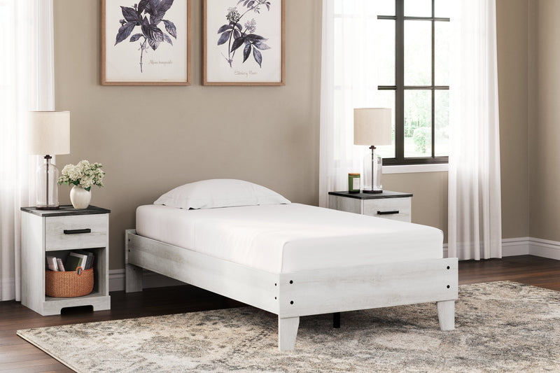 Shawburn Whitewash Twin Platform Bed