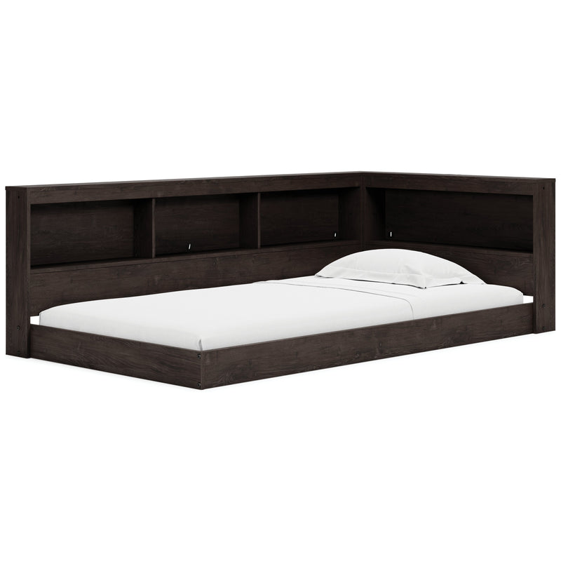 Piperton Brown Twin Bookcase Storage Bed