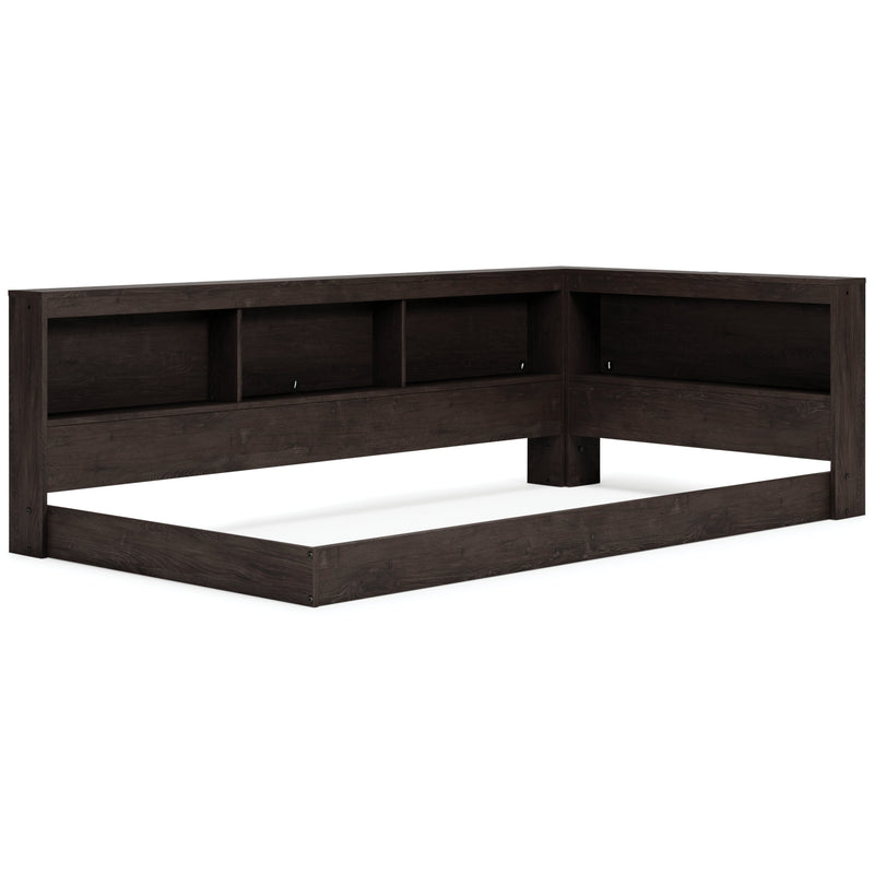 Piperton Brown Twin Bookcase Storage Bed