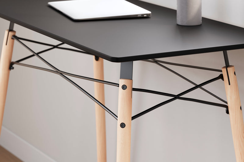 Jaspeni Black Natural Home Office Desk