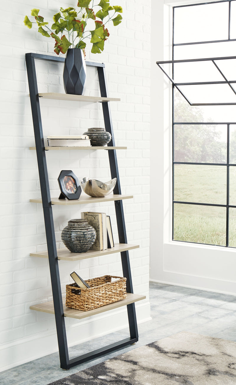 Waylowe Natural Black 74" Bookcase