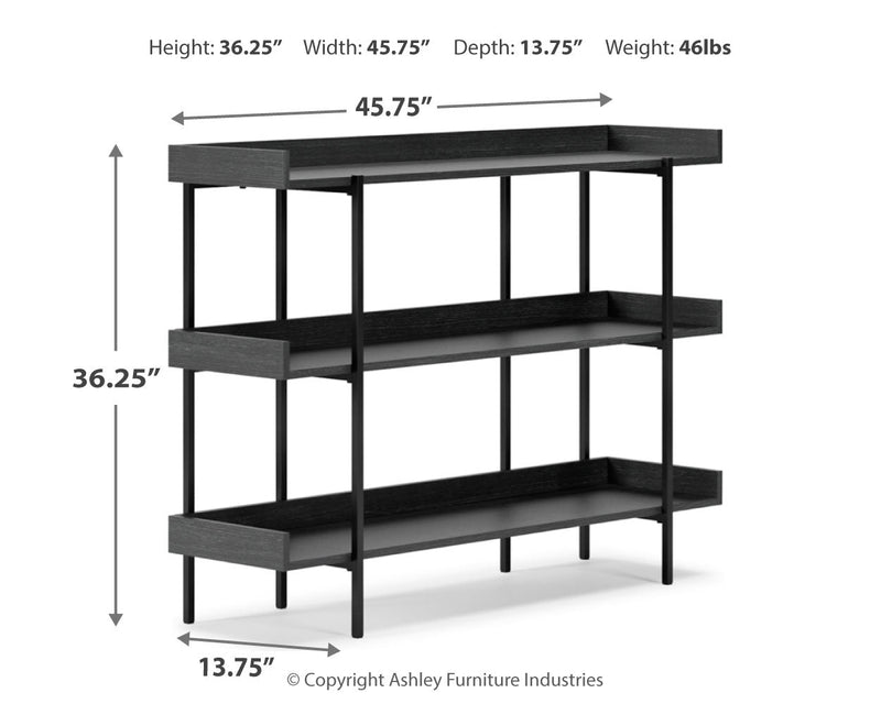 Yarlow Black 36" Bookcase