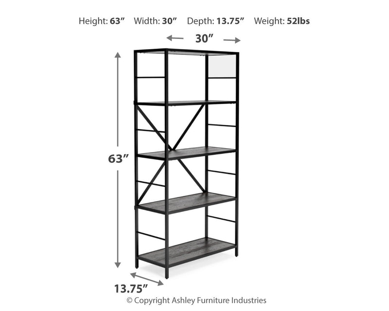 Freedan Grayish Brown 63" Bookcase