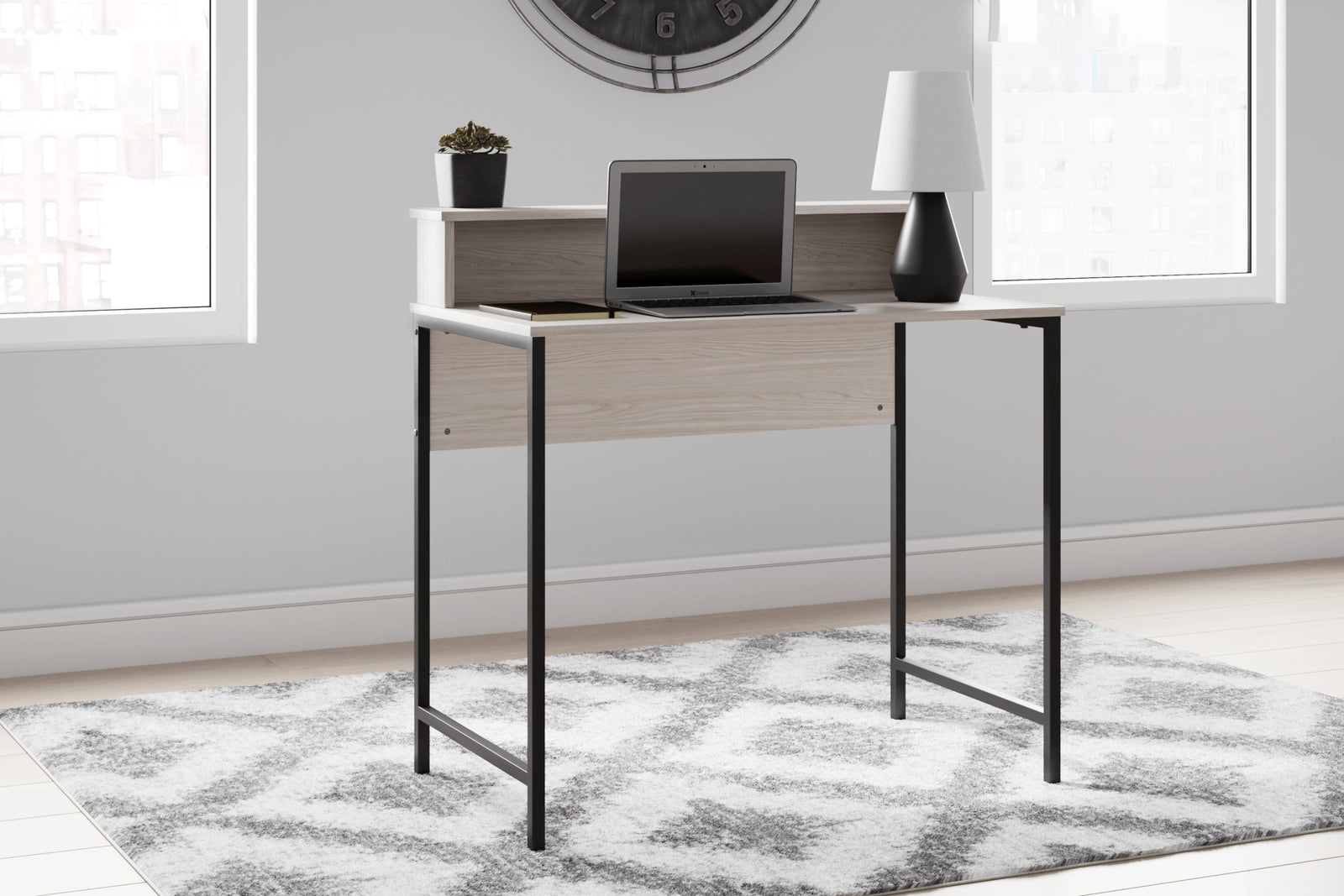 Bayflynn White Black Home Office Desk