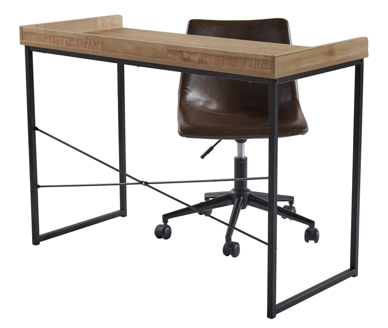 Gerdanet Light Brown Black 43" Home Office Desk