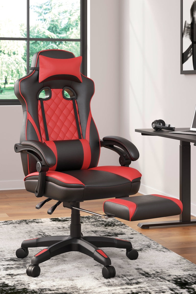 Lynxtyn Red Black Home Office Swivel Desk Chair