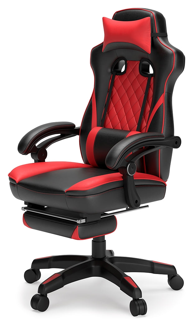 Lynxtyn Red Black Home Office Swivel Desk Chair